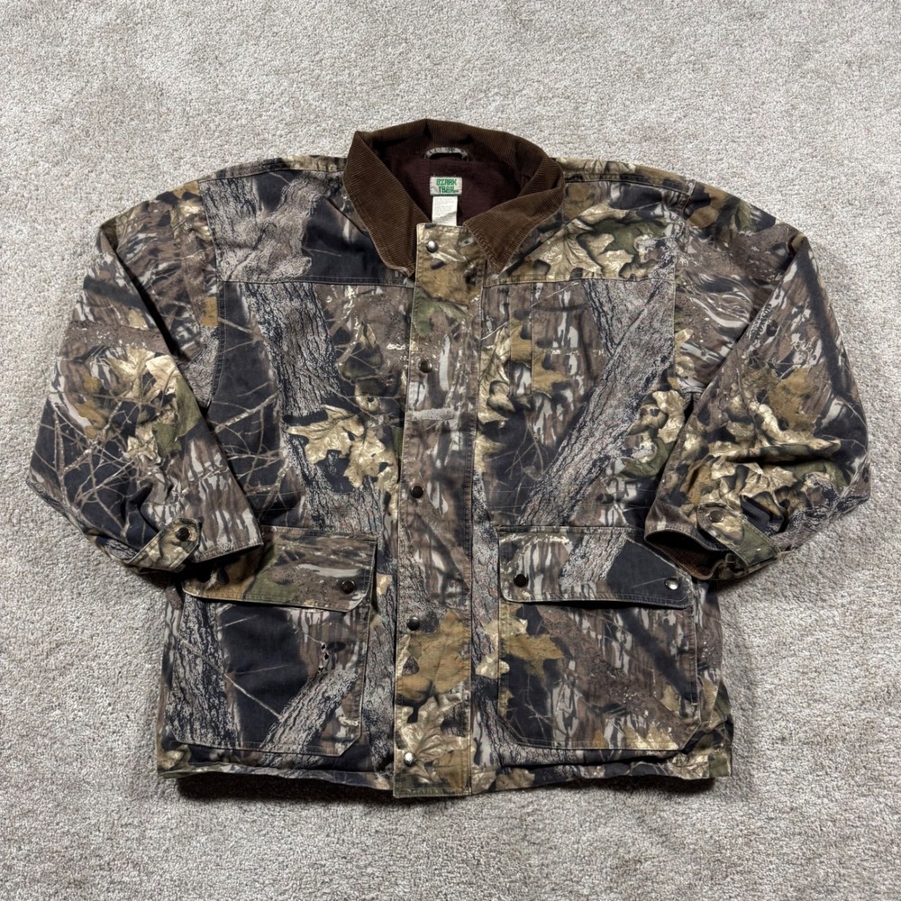 Ozark Trail Mens XL Camo Field Jacket Thinsulate Corduroy Collar Duck Canvas